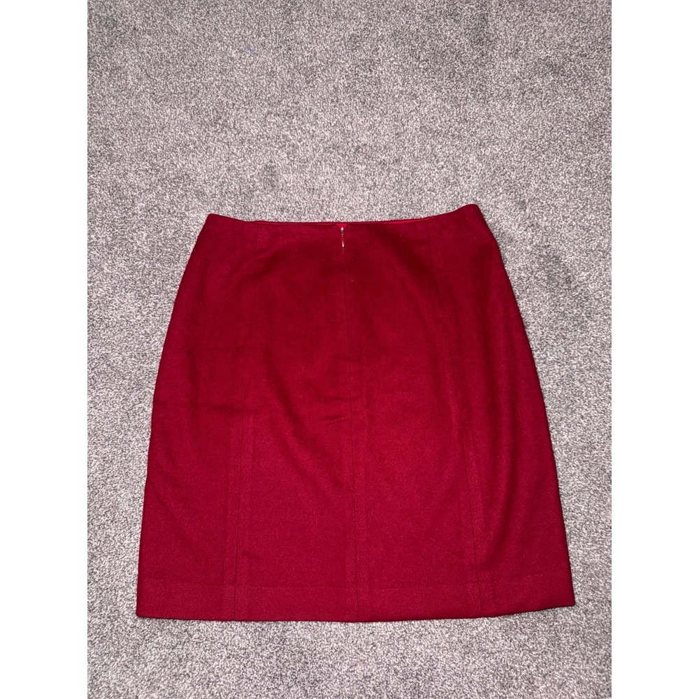 Ann Taylor Loft Women's Red Wool Blend Pencil Skirt - Size 2 - Picture 3 of 8